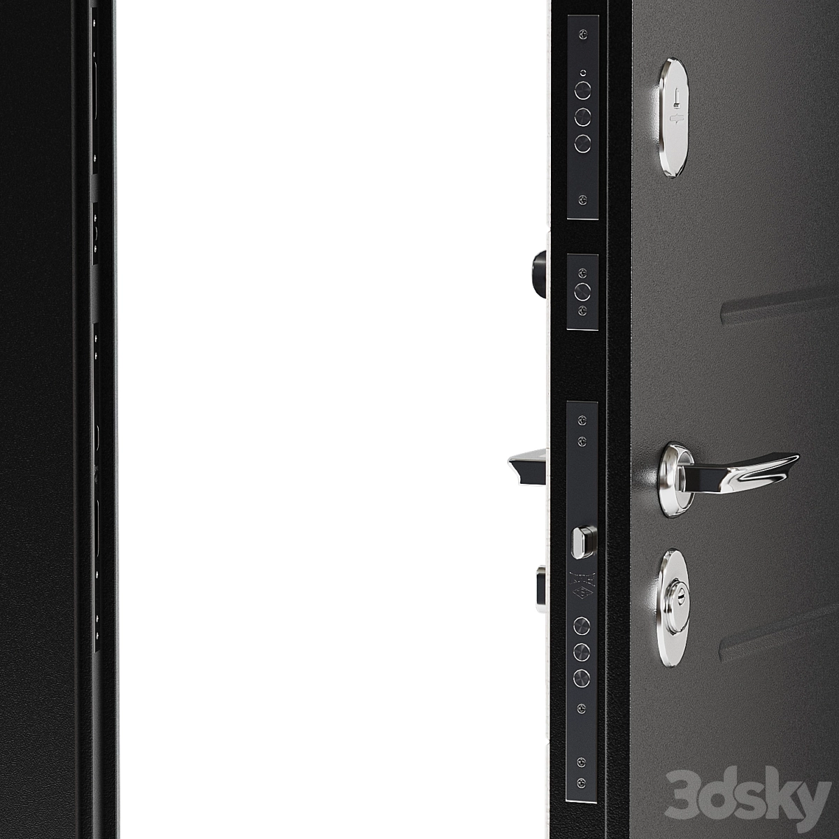 金属门3D模型预览图2 金属门3D模型预览图2