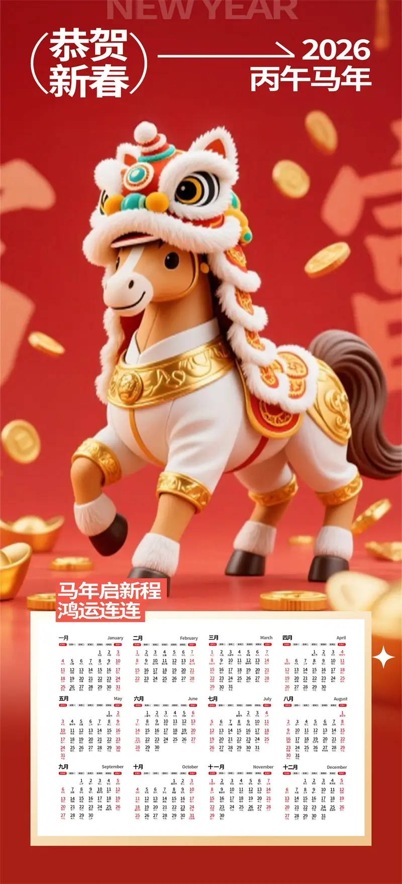 2026马年挂历日历PSD模板预览图34 2026马年挂历日历PSD模板预览图34